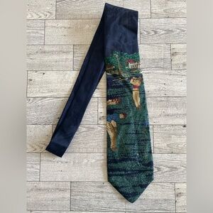Robert Talbott Carmel 100% Silk Tie Golf Design‎ Navy Green Hand sewn 58” Long